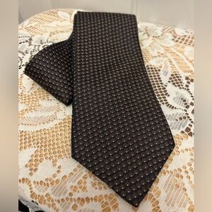✨ Calvin Klein Silk Tie - Vintage 90s/Y2K Bronze Micro-Pattern - NWOT